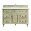 James Martin Vanities 48'' Single Vanity, Whitewashed Oak w/ 3 CM Arctic Fall Solid Surface Top 424-V48-WWO-3AF